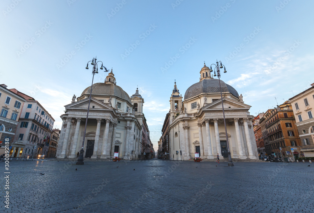 Buildings around Piazza del Popolo in Rome, Italy