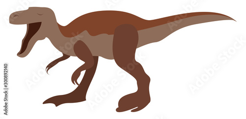 Big dinosaur, illustration, vector on white background.