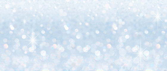Winter christmas sparkling shiny silver bright glittering abstract bokeh background