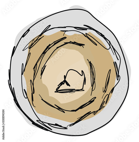 Hummus, illustration, vector on white background.