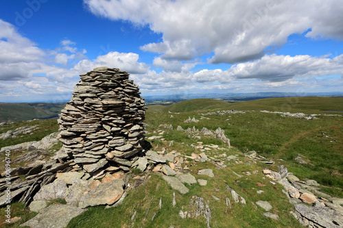 Cairns on Artle crag, Branstree Fell, Mardale Common, Lake District National Park, Cumbria County, England, UK photo