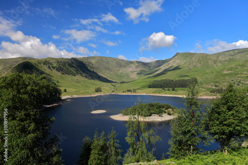 Summer view over Haweswater reservoir  Lake District National Park  Cumbria  England  UK