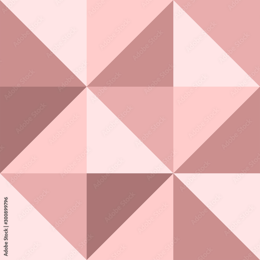 Fototapeta premium Abstract pattern of triangles in shades of dusty pink. Vector drawing.