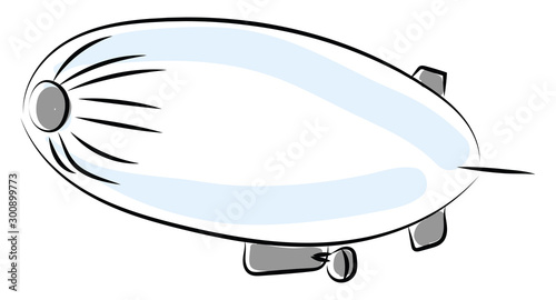 Airship, illustration, vector on white background.