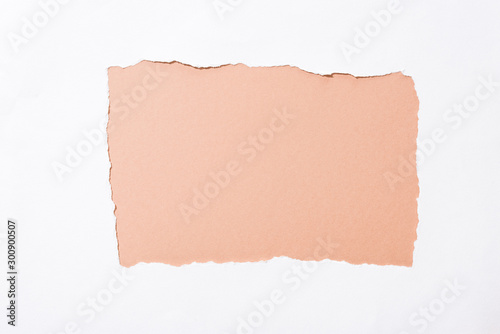 pastel background in white torn paper hole