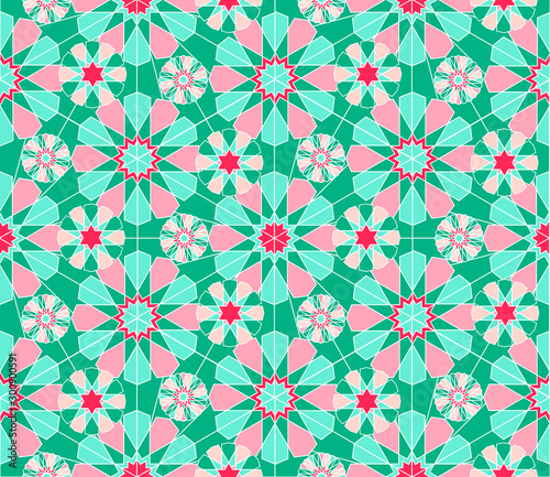 kaleidoscope, geometric ornament seamless vector illustration