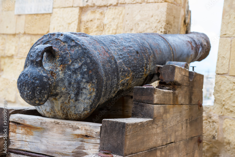 World war 2 weapons in a fort in Malta