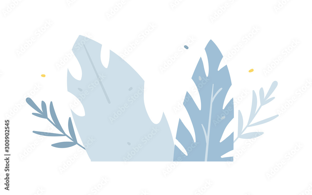 Obraz premium Hand drawn vector abstract tropical leaves background isolated on white