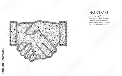 Handshake polygonal vector illustration © Vladislav