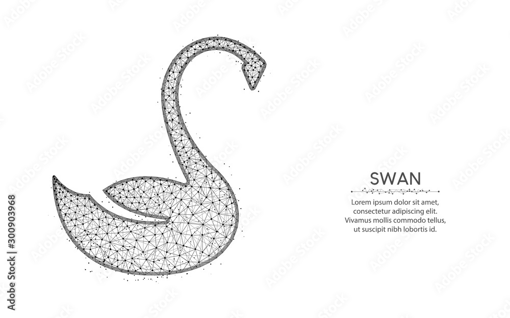 Naklejka premium Swanpolygonal vector illustration