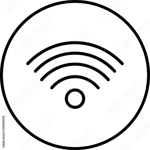 Wifi Signals Vector Icon White Background