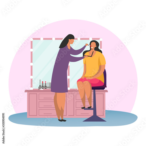 Woman at makeup or female at make up professional