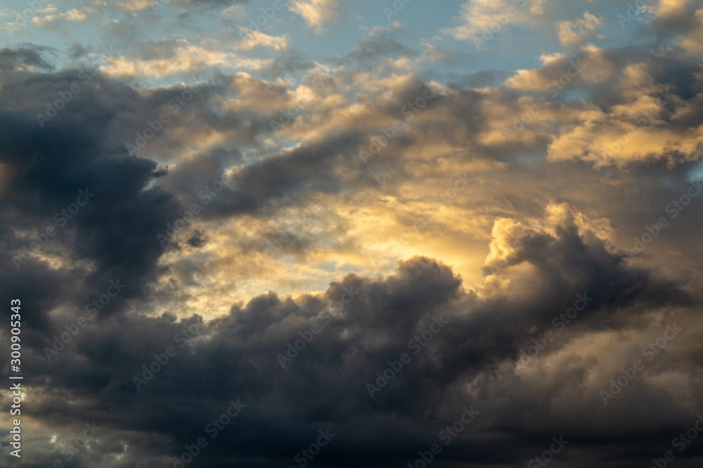 dramatic sky with clouds