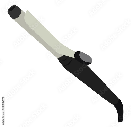 Hair tongs, illustration, vector on white background.