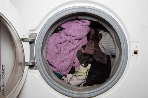 Washing machine broken. Things that were washed in the washing machine are spoiled.