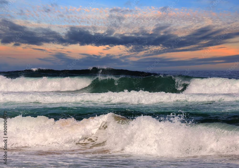 Evening sea storm scenery Evening sea storm scenery