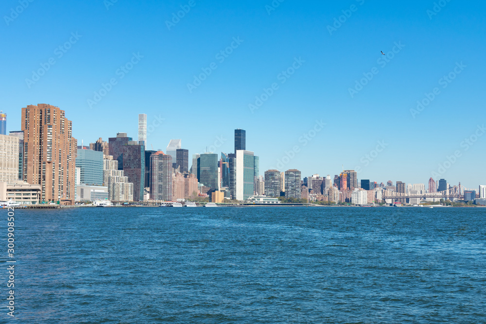 The East River with the Midtown New York City Skyline