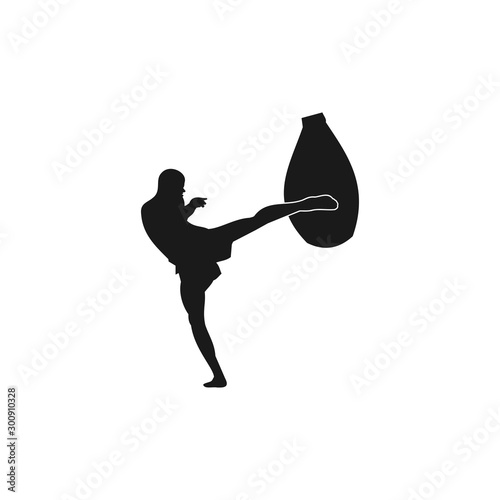 kick boxing Sport Silhouettes Activity, art vector design