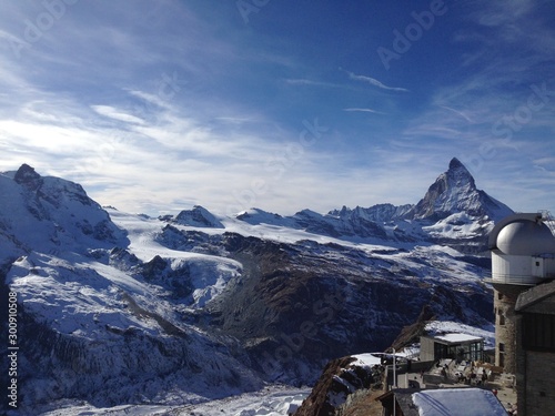 Alps in Winter with Great Matterhorn 