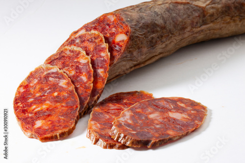 chorizo iberico, embutido. Iberian chorizo, sausage. photo