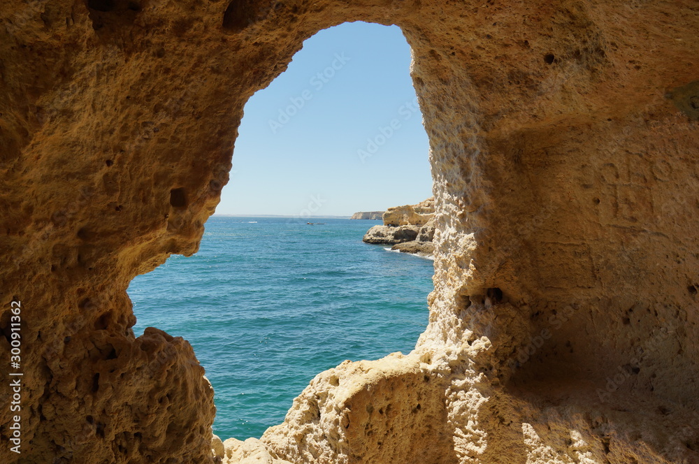 Algarve coastline  beautiful rock formation