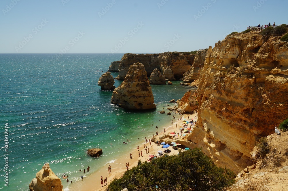 Algarve coastline beautiful rock formation