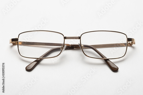 glasses for vision on a white background close-up