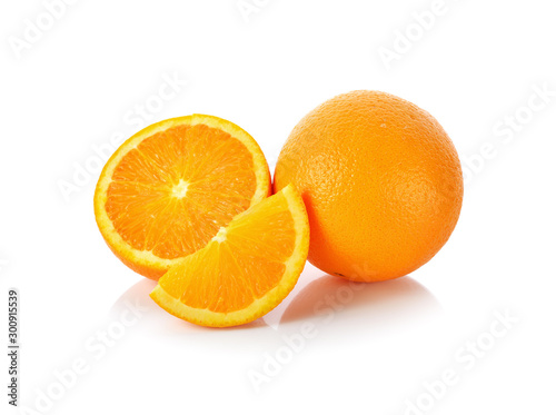 Orange fruit isolated on white background