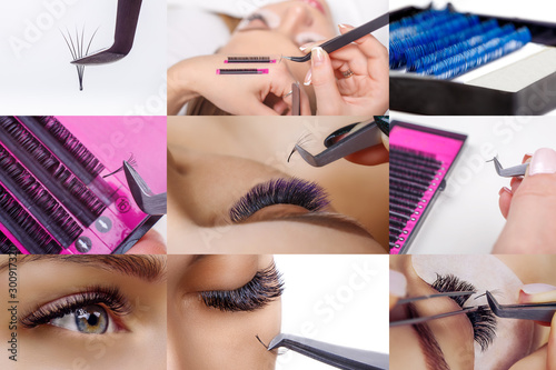 Obraz na plátně Eyelash extension procedure