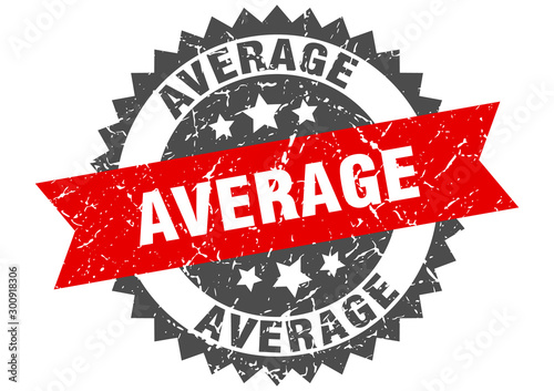 average grunge stamp with red band. average