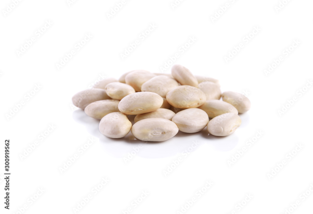 Pile Great Northern Beans isolated on white background Pile Great Northern Beans isolated on white background