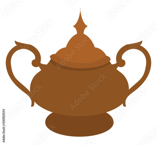 Antique vase, illustration, vector on white background.