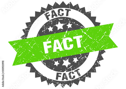 fact grunge stamp with green band. fact