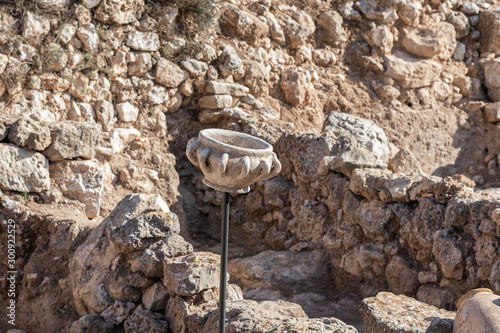 Archaeological excavations of storage facilities of the Ancient Shiloh archaeological site in Samaria region in Benjamin district, Israel