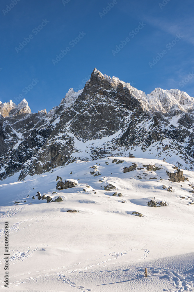 Clear view of Aiguille du Plan, mont blanc, alps