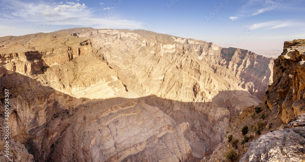 Panoramic view from Jebel Shams Mountain in Oman