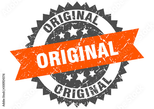 original grunge stamp with orange band. original