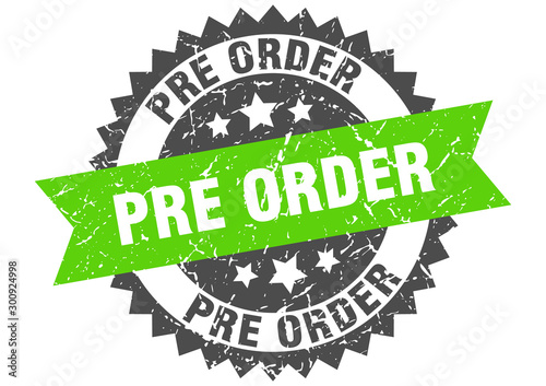 pre order grunge stamp with green band. pre order
