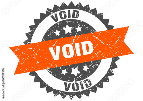 void grunge stamp with orange band. void