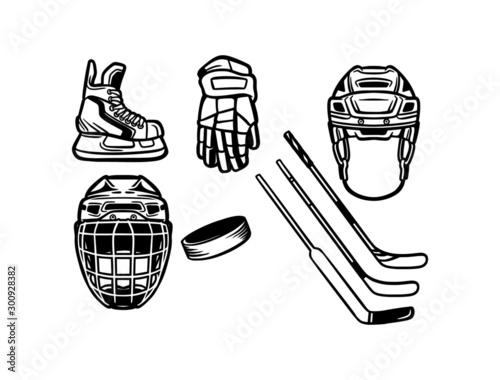 ice hockey equipment set