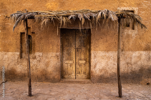 Exterior of abandoned mud houses.Middle Eastern and Arabic style.