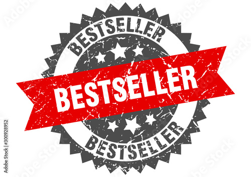 bestseller grunge stamp with red band. bestseller