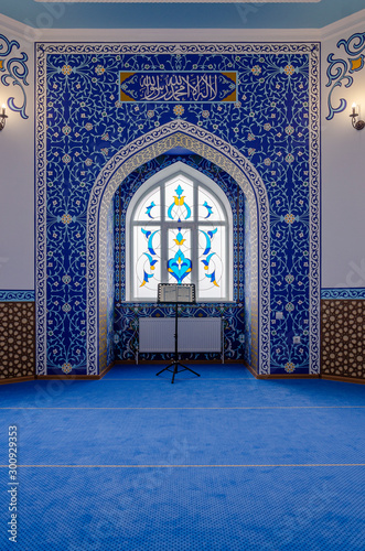 the interior of the Muslim mosque in the ancient Iranian style. interior design of the mosque.