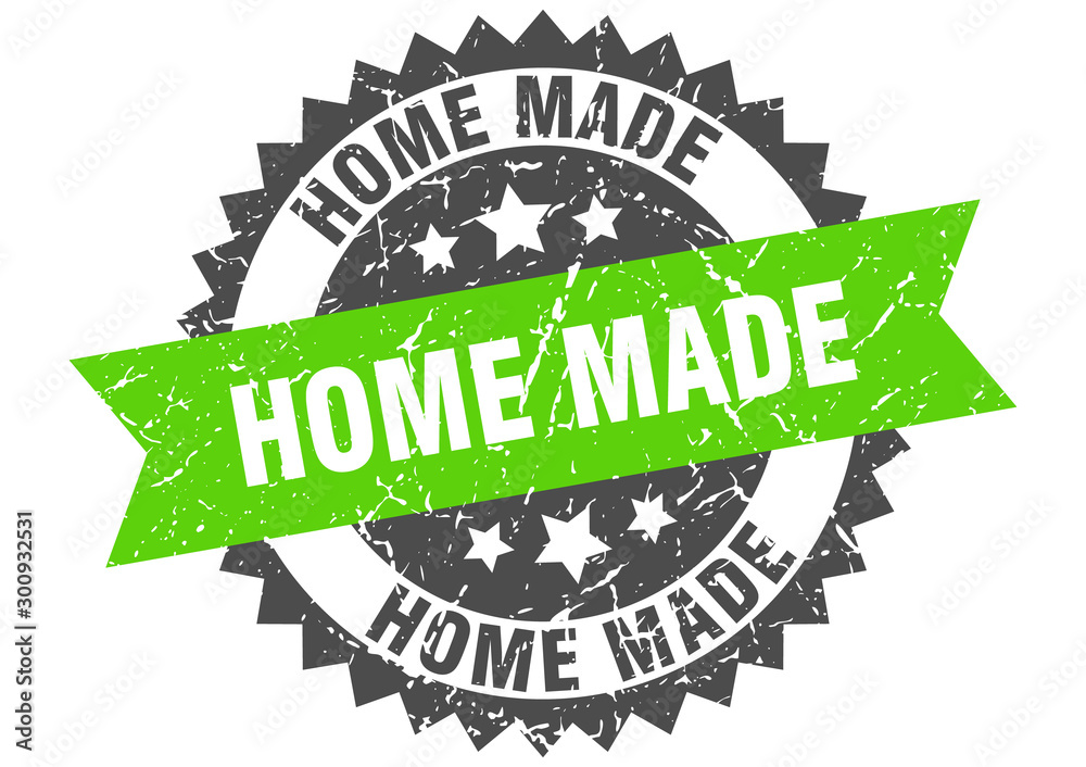 Obraz premium home made grunge stamp with green band. home made