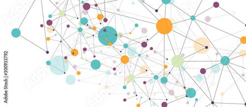 Line points connections geometric abstract background.