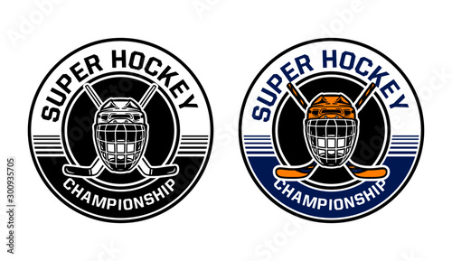 ice hockey championship circle badge