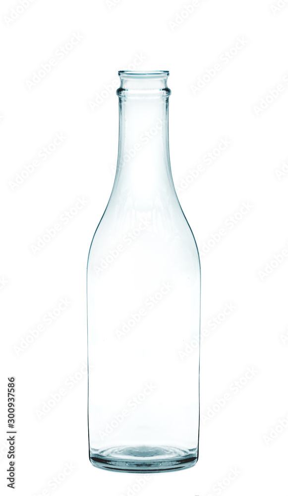 empty glass bottle on white empty glass bottle on white