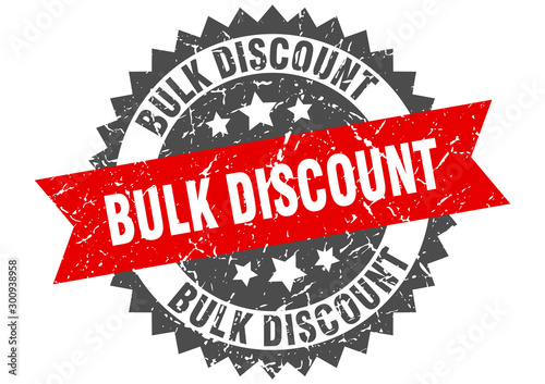 bulk discount grunge stamp with red band. bulk discount