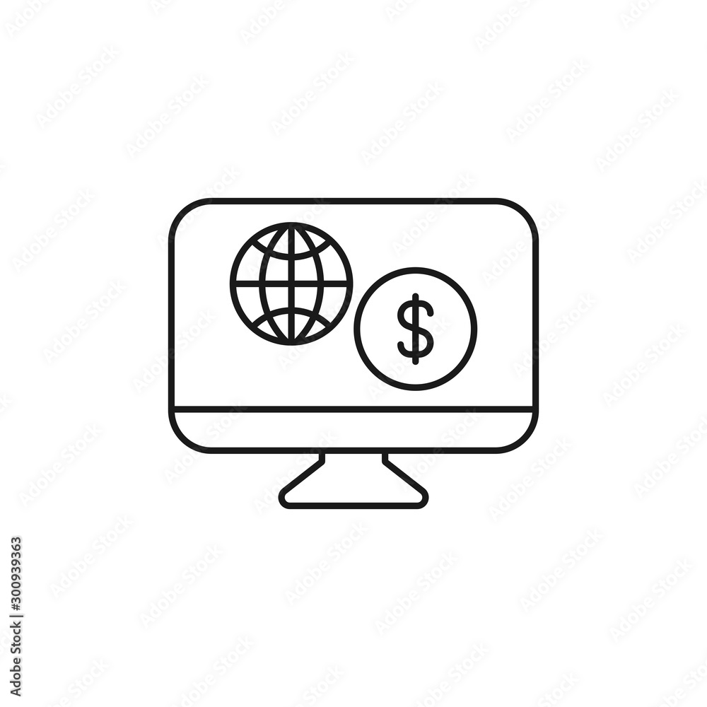 online business - minimal line web icon. simple vector illustration. concept for infographic, website or app. online business - minimal line web icon. simple vector illustration. concept for infographic, website or app.
