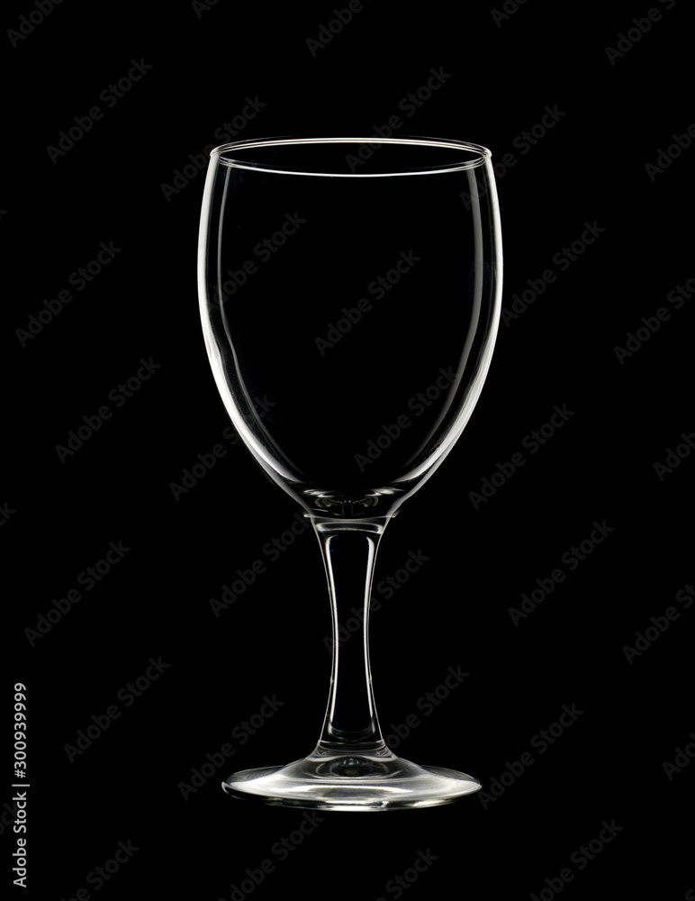 transparent glass on a black background